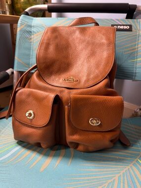 Coach Leather Billie Saddle Brown Backpack